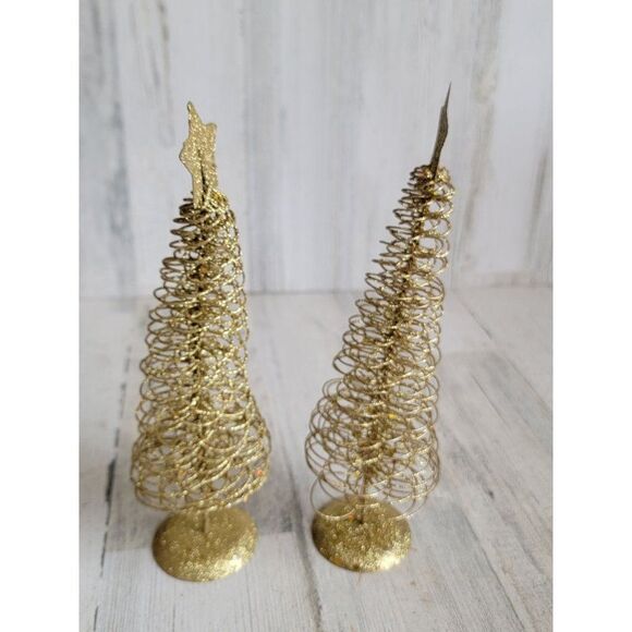 Golden tree glitter star pine xmas Home decor metal - Picture 5 of 9